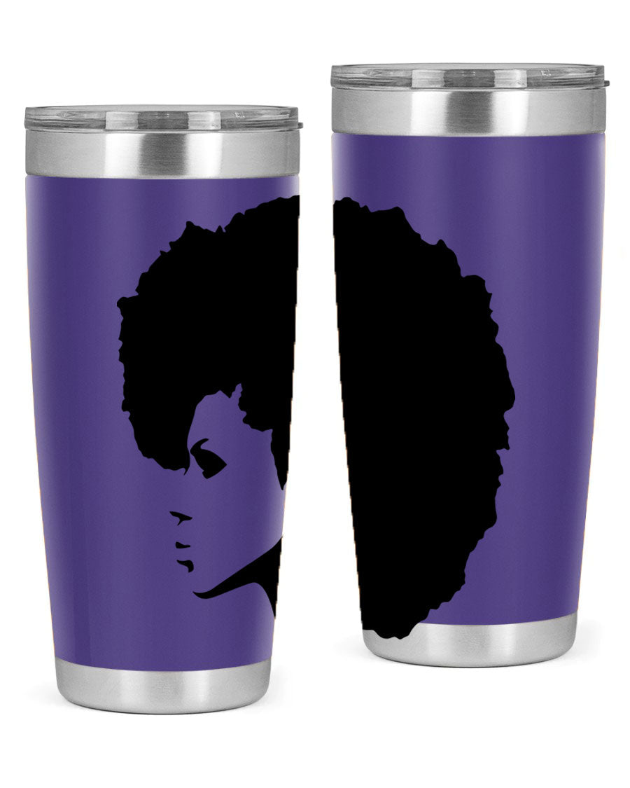Black Women - Queen 80# Tumbler in 20oz and 30oz sizes, showcasing a sleek stainless steel design with a vibrant print.