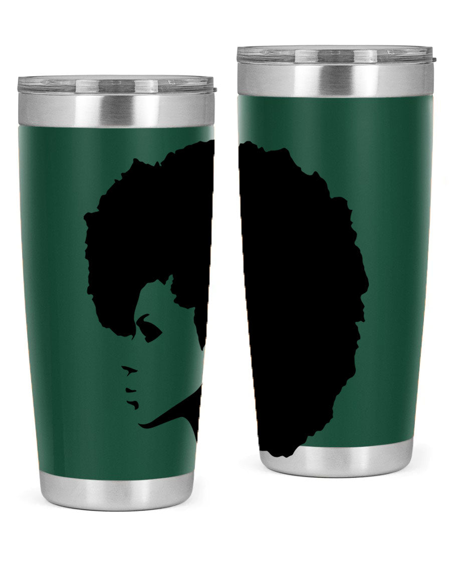 Black Women - Queen 80# Tumbler in 20oz and 30oz sizes, showcasing a sleek stainless steel design with a vibrant print.