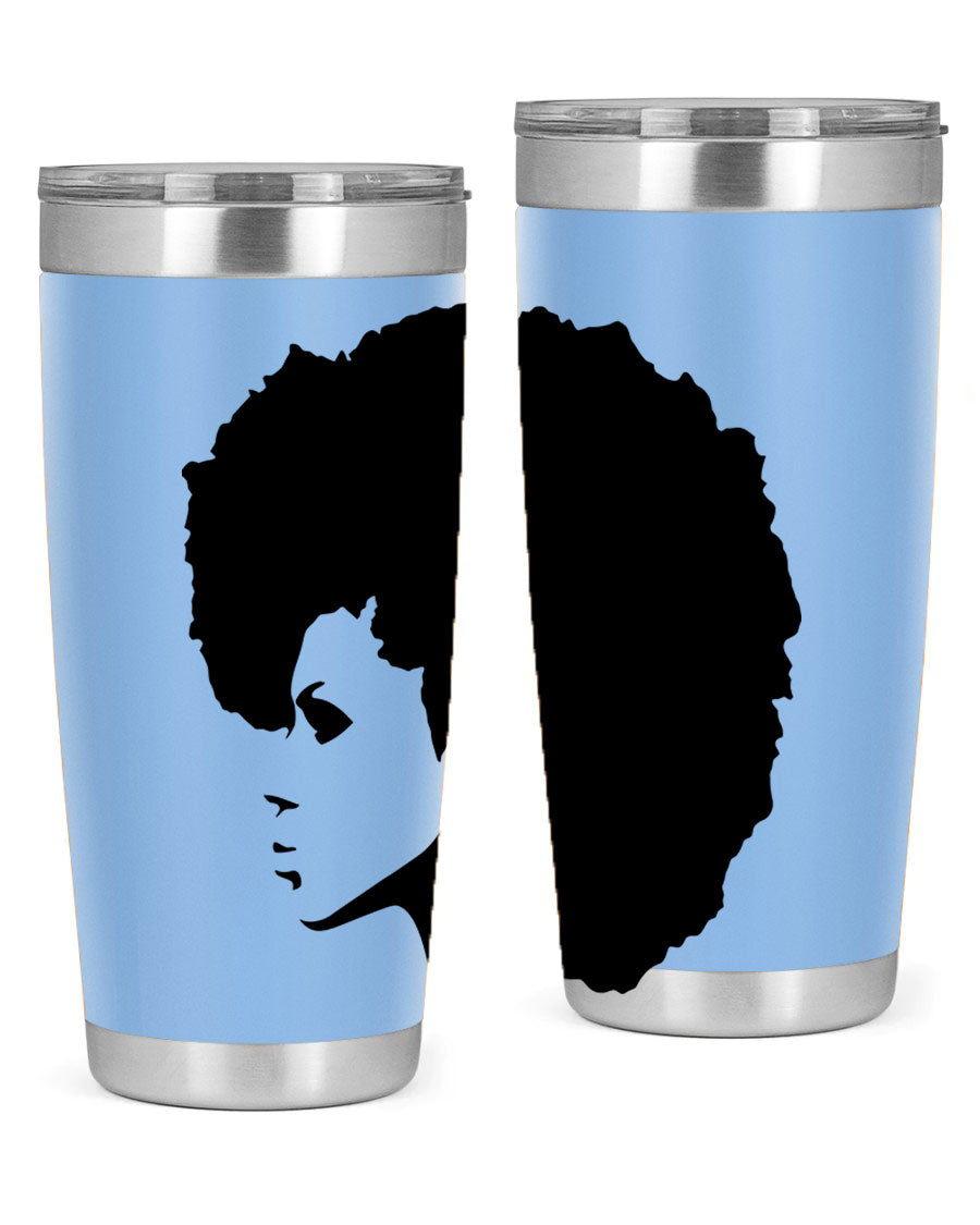 Black Women - Queen 80# Tumbler in 20oz and 30oz sizes, showcasing a sleek stainless steel design with a vibrant print.