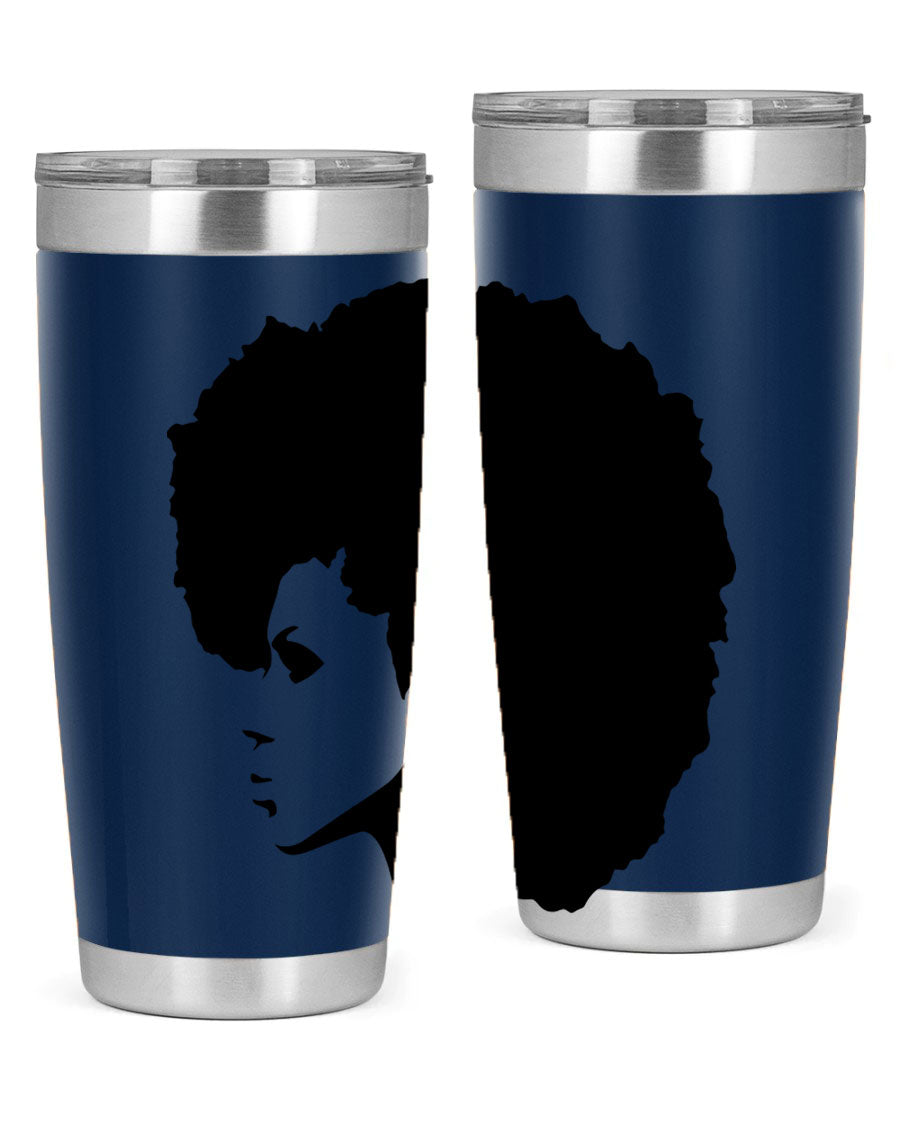 Black Women - Queen 80# Tumbler in 20oz and 30oz sizes, showcasing a sleek stainless steel design with a vibrant print.