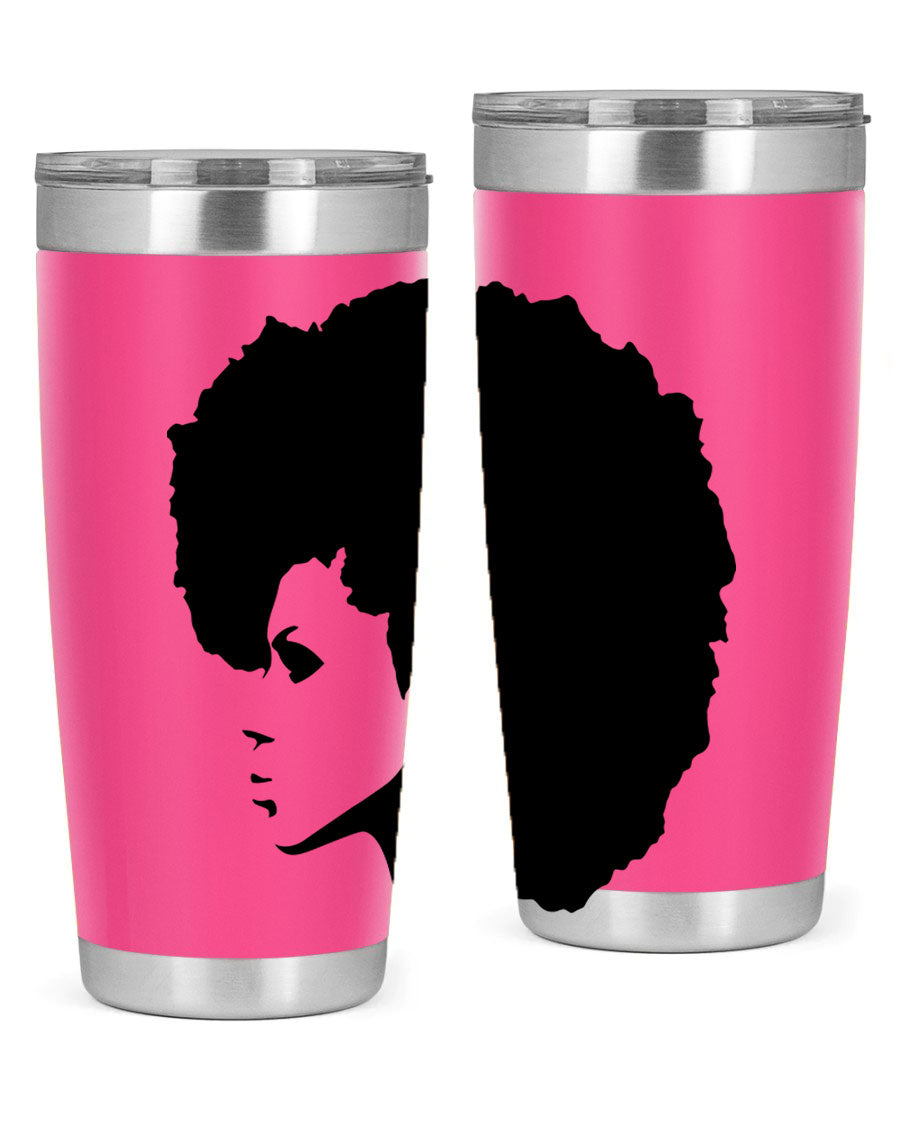 Black Women - Queen 80# Tumbler in 20oz and 30oz sizes, showcasing a sleek stainless steel design with a vibrant print.