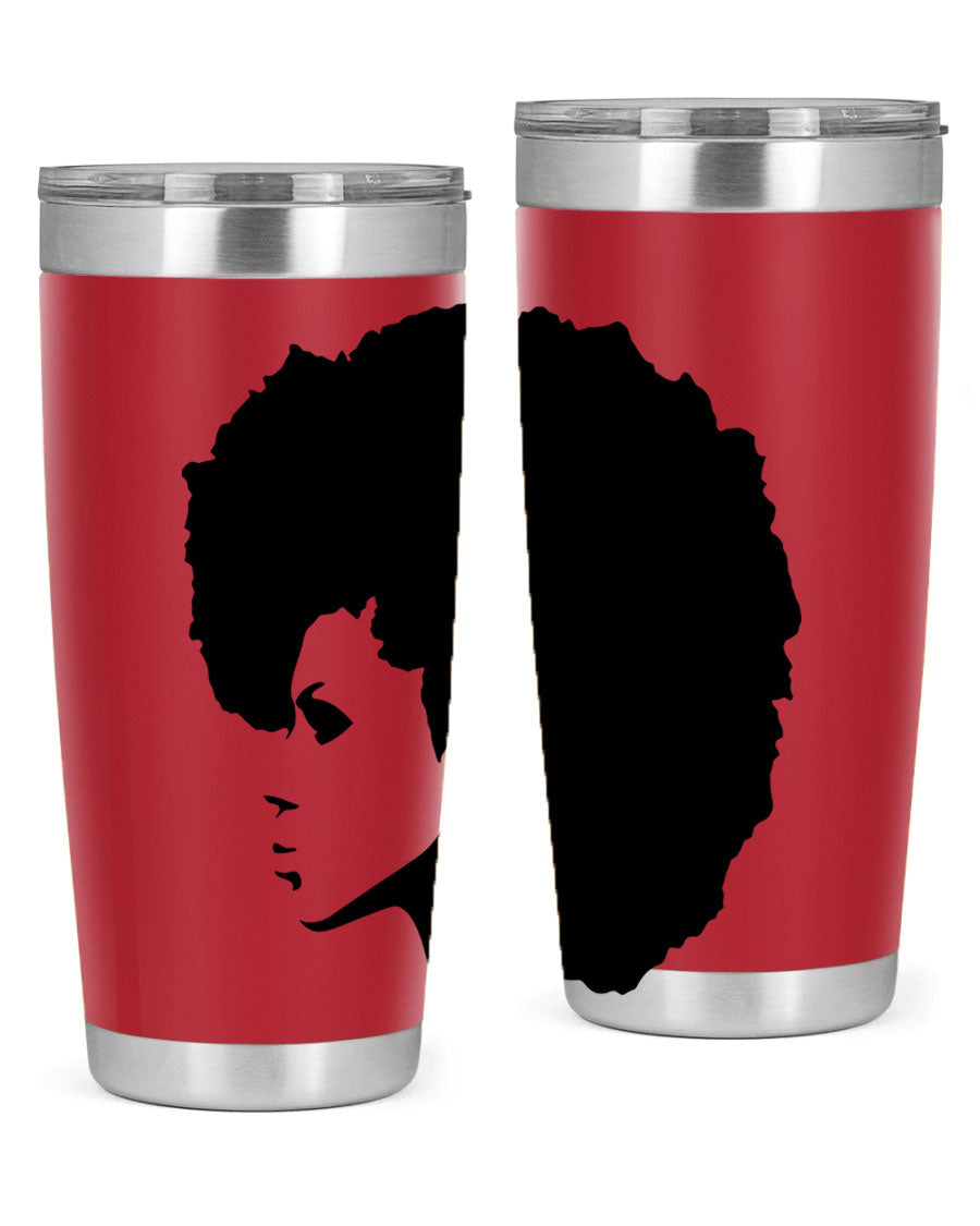 Black Women - Queen 80# Tumbler in 20oz and 30oz sizes, showcasing a sleek stainless steel design with a vibrant print.
