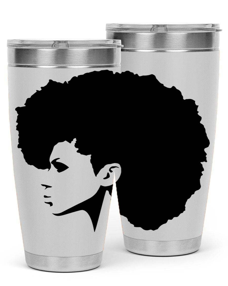 Black Women - Queen 80# Tumbler in 20oz and 30oz sizes, showcasing a sleek stainless steel design with a vibrant print.