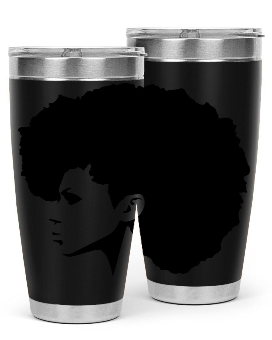 Black Women - Queen 80# Tumbler in 20oz and 30oz sizes, showcasing a sleek stainless steel design with a vibrant print.