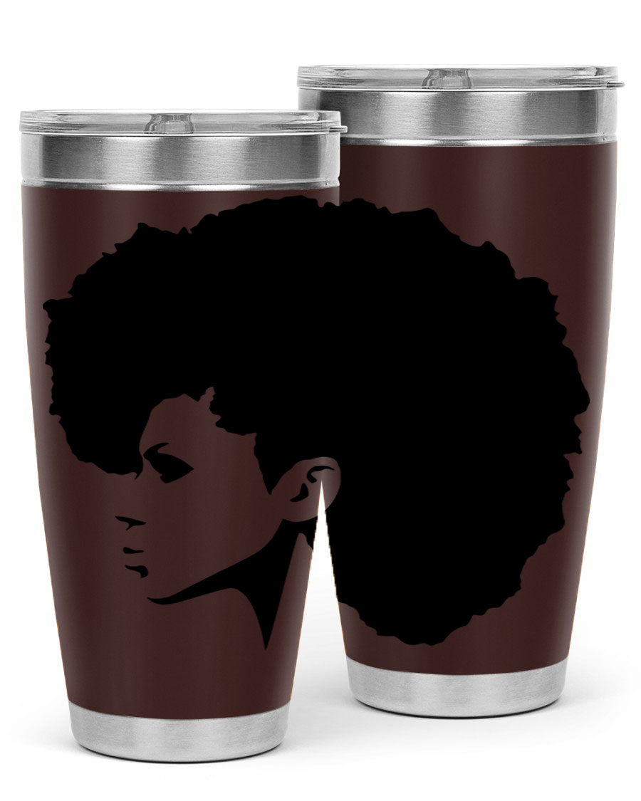 Black Women - Queen 80# Tumbler in 20oz and 30oz sizes, showcasing a sleek stainless steel design with a vibrant print.