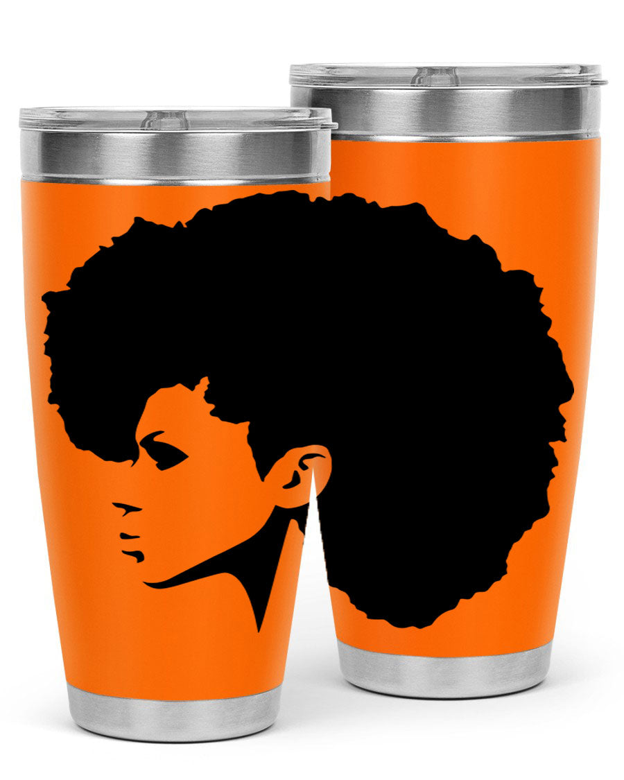 Black Women - Queen 80# Tumbler in 20oz and 30oz sizes, showcasing a sleek stainless steel design with a vibrant print.