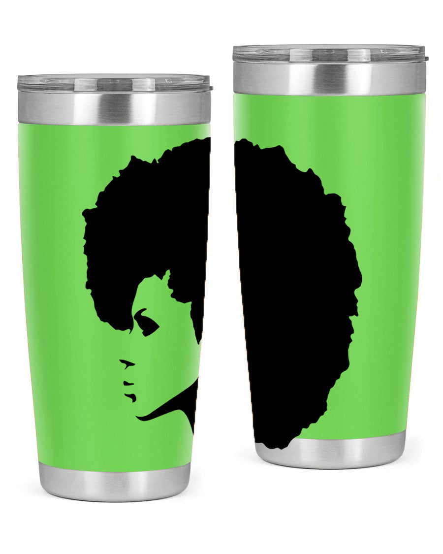 Black Women - Queen 80# Tumbler in 20oz and 30oz sizes, showcasing a sleek stainless steel design with a vibrant print.