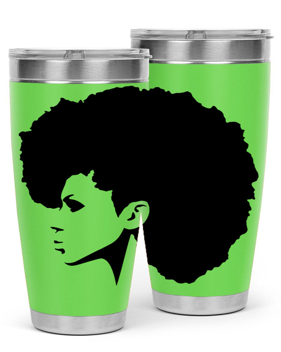 Black Women - Queen 80# Tumbler in 20oz and 30oz sizes, showcasing a sleek stainless steel design with a vibrant print.