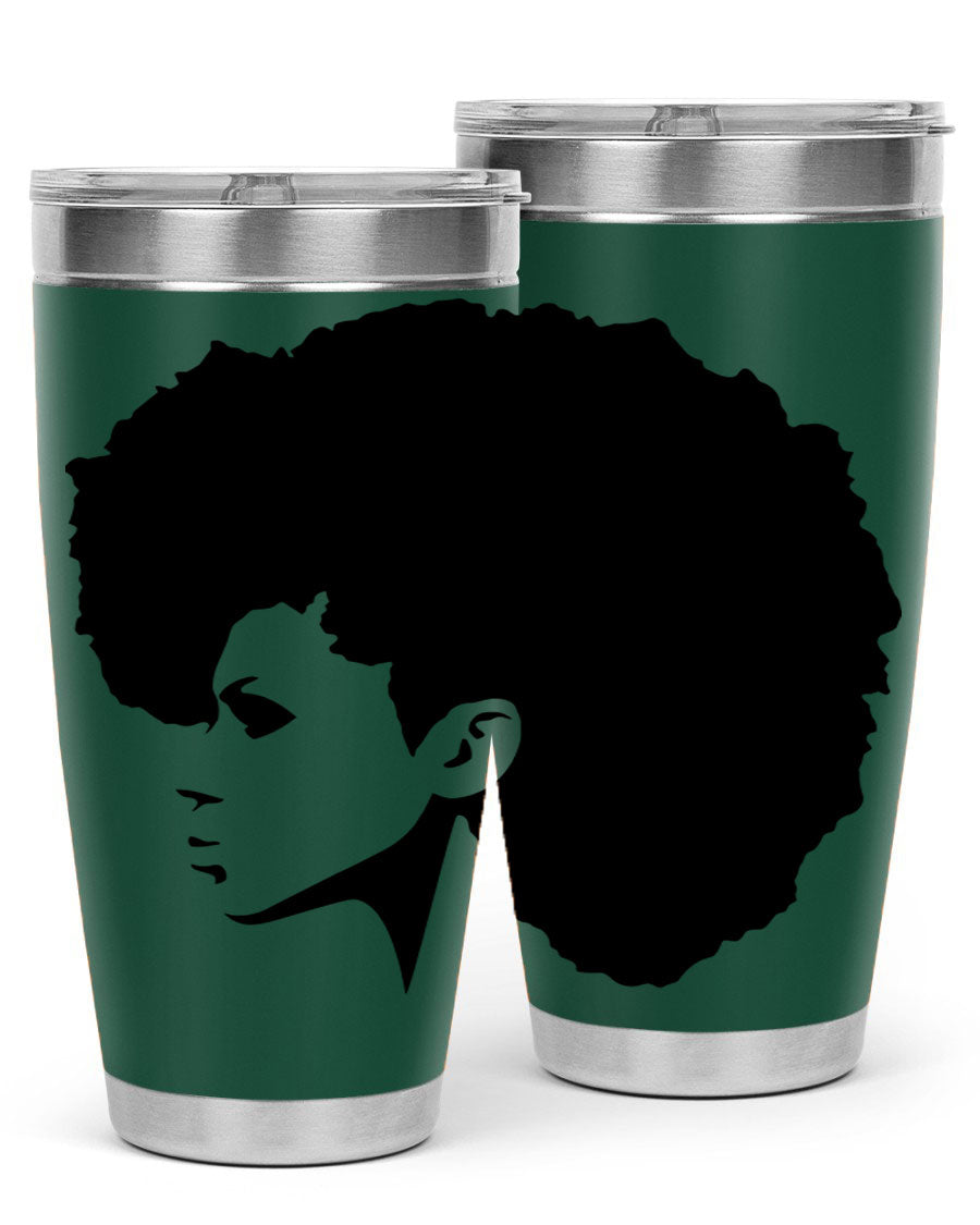 Black Women - Queen 80# Tumbler in 20oz and 30oz sizes, showcasing a sleek stainless steel design with a vibrant print.