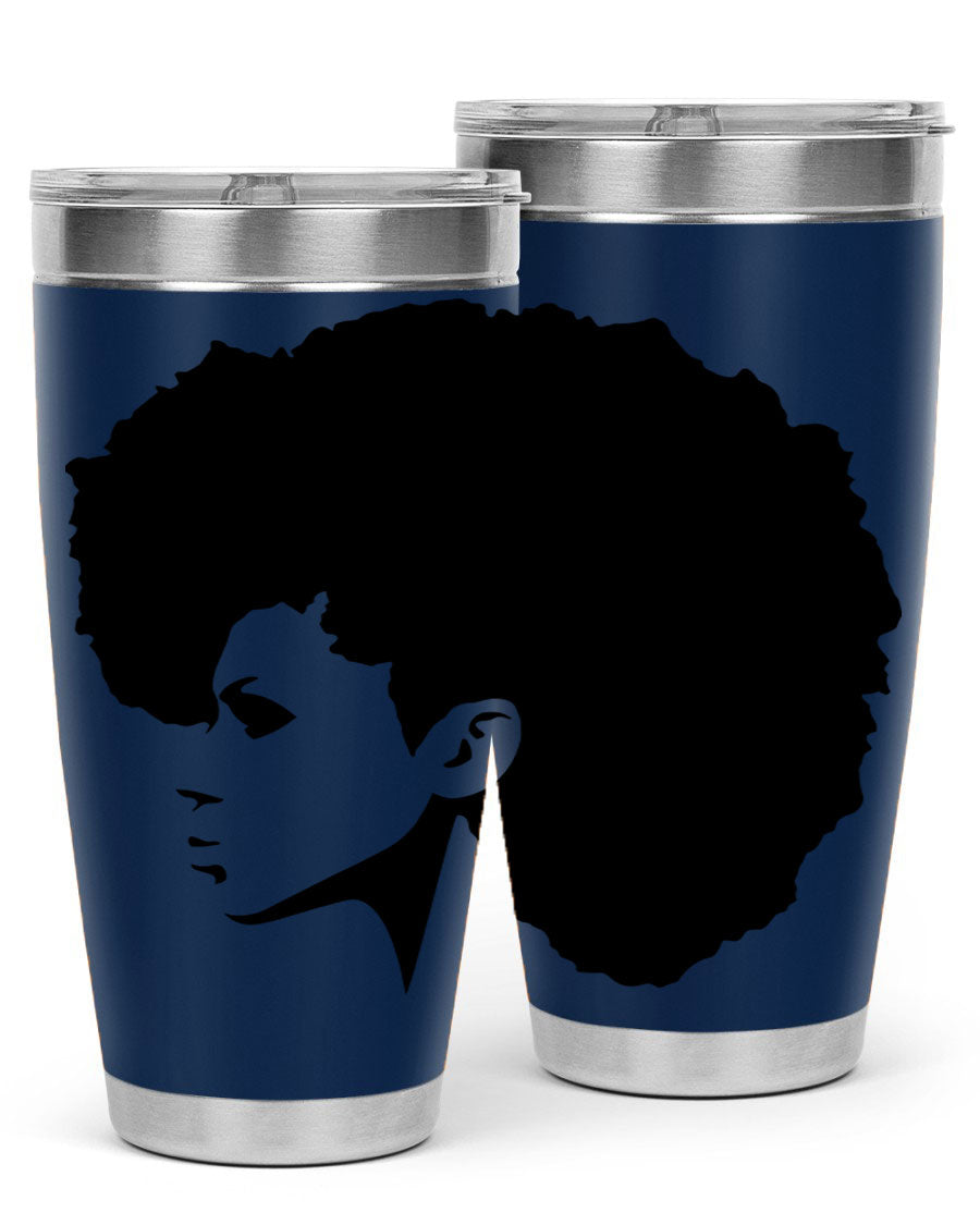 Black Women - Queen 80# Tumbler in 20oz and 30oz sizes, showcasing a sleek stainless steel design with a vibrant print.