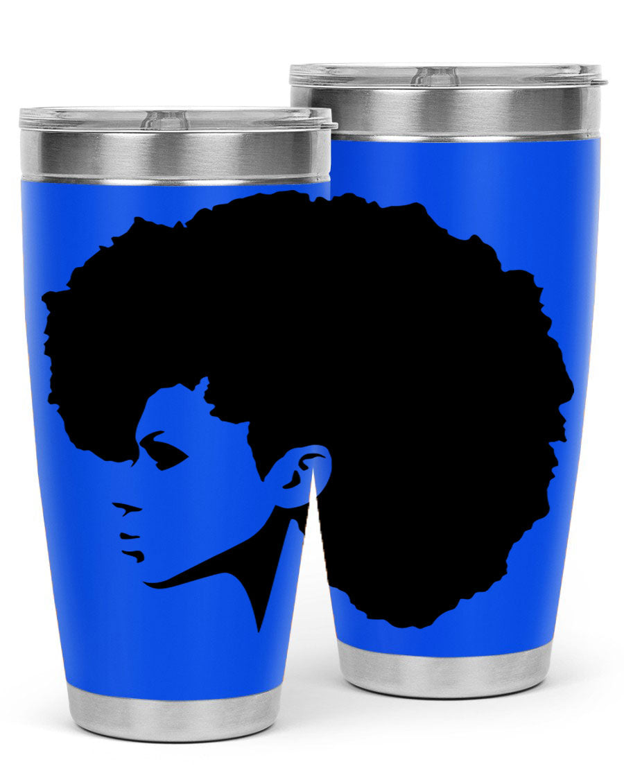 Black Women - Queen 80# Tumbler in 20oz and 30oz sizes, showcasing a sleek stainless steel design with a vibrant print.