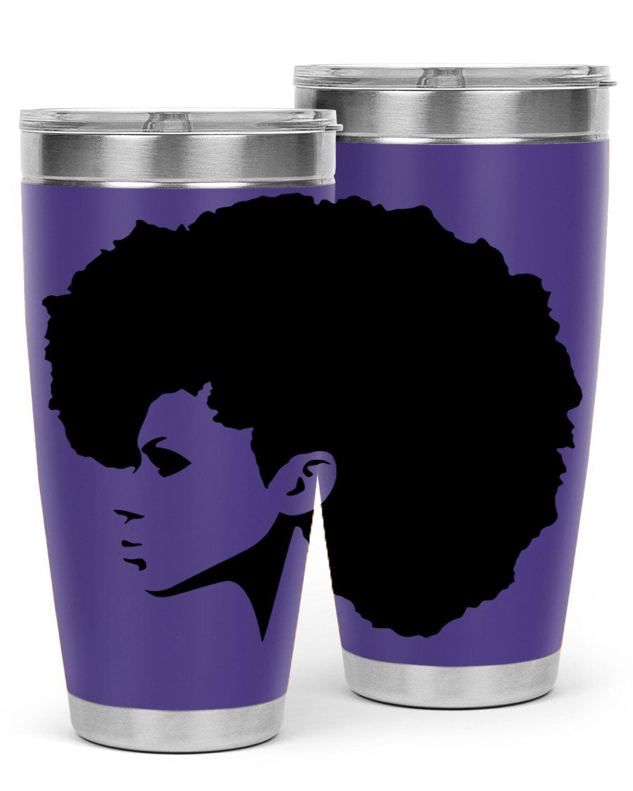 Black Women - Queen 80# Tumbler in 20oz and 30oz sizes, showcasing a sleek stainless steel design with a vibrant print.