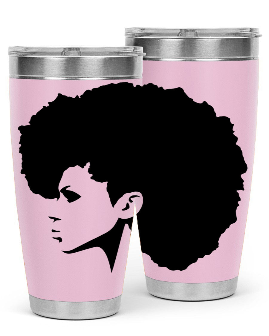 Black Women - Queen 80# Tumbler in 20oz and 30oz sizes, showcasing a sleek stainless steel design with a vibrant print.