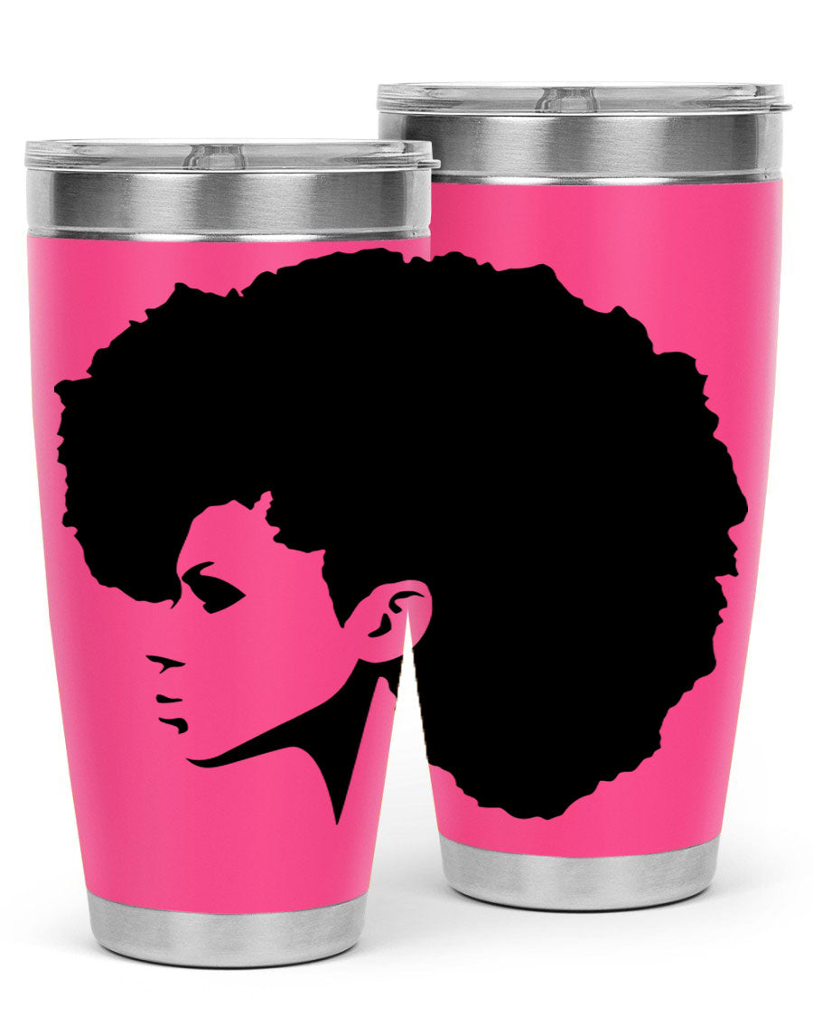Black Women - Queen 80# Tumbler in 20oz and 30oz sizes, showcasing a sleek stainless steel design with a vibrant print.