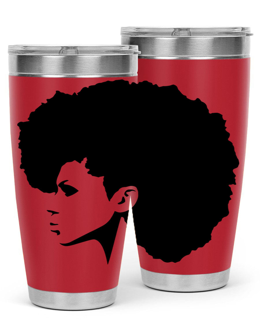 Black Women - Queen 80# Tumbler in 20oz and 30oz sizes, showcasing a sleek stainless steel design with a vibrant print.