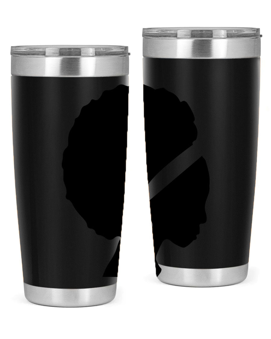 Black Women - Queen 85# Tumbler in 20oz and 30oz sizes, showcasing double wall vacuum stainless steel design with vibrant print.