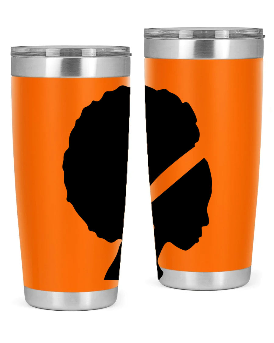 Black Women - Queen 85# Tumbler in 20oz and 30oz sizes, showcasing double wall vacuum stainless steel design with vibrant print.