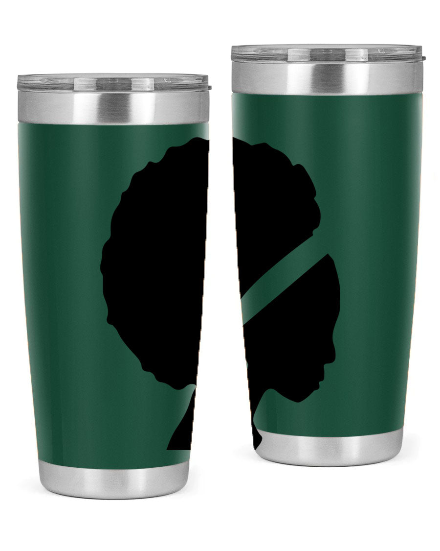 Black Women - Queen 85# Tumbler in 20oz and 30oz sizes, showcasing double wall vacuum stainless steel design with vibrant print.