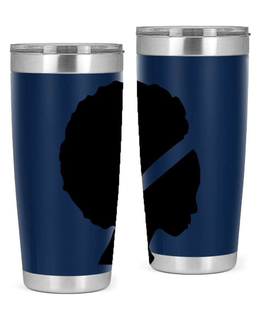 Black Women - Queen 85# Tumbler in 20oz and 30oz sizes, showcasing double wall vacuum stainless steel design with vibrant print.