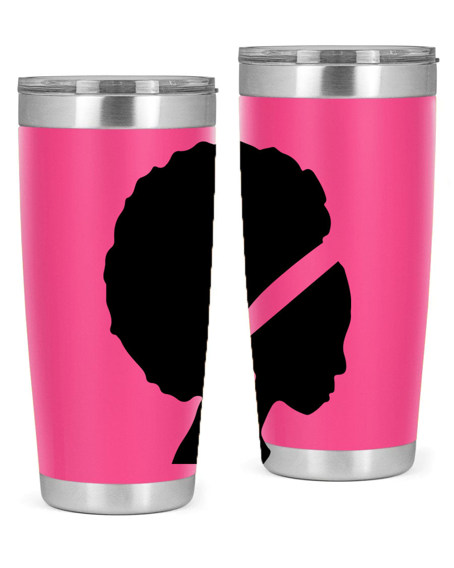 Black Women - Queen 85# Tumbler in 20oz and 30oz sizes, showcasing double wall vacuum stainless steel design with vibrant print.