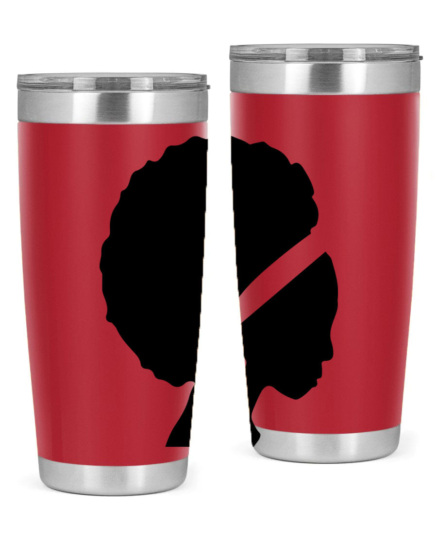 Black Women - Queen 85# Tumbler in 20oz and 30oz sizes, showcasing double wall vacuum stainless steel design with vibrant print.