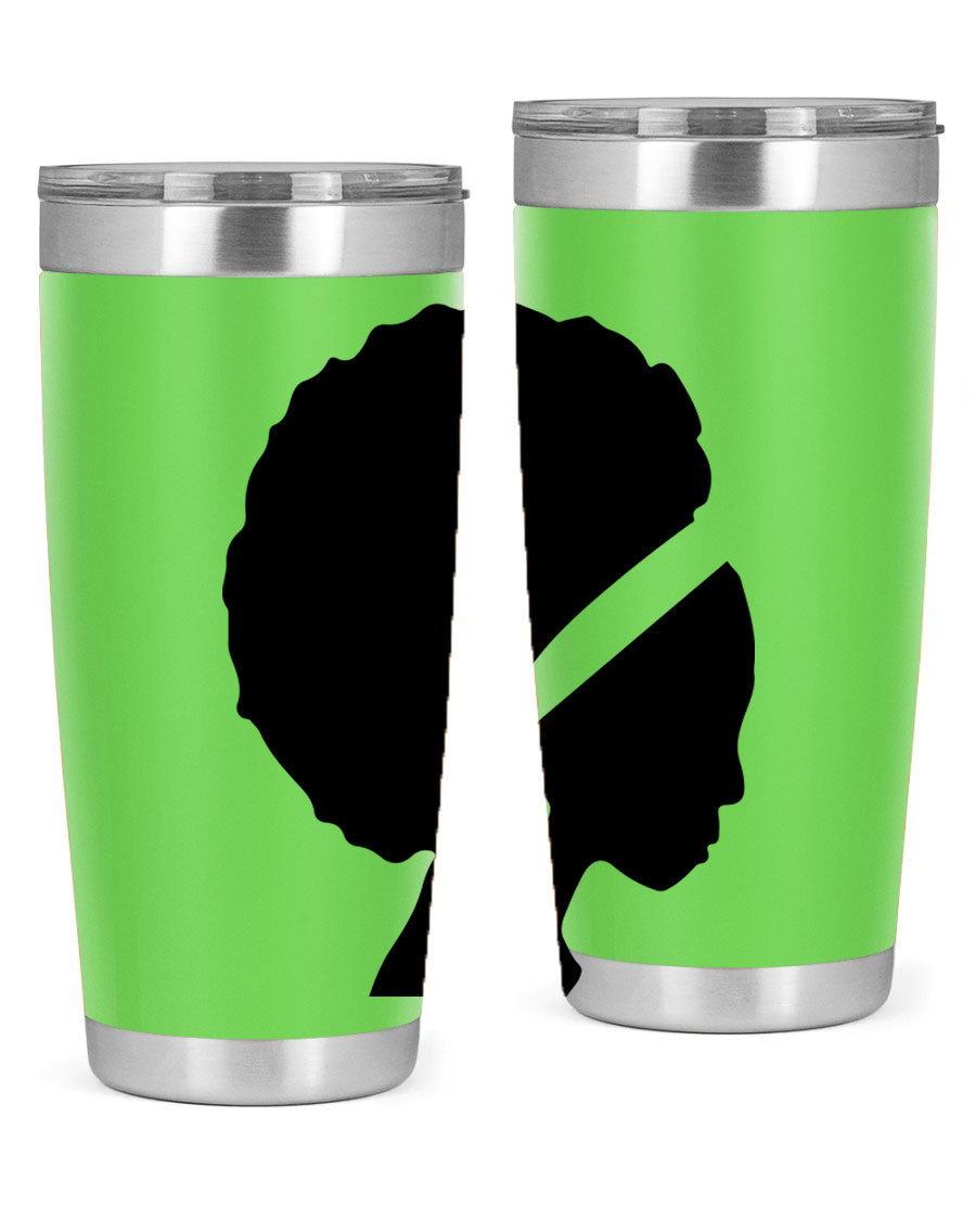 Black Women - Queen 85# Tumbler in 20oz and 30oz sizes, showcasing double wall vacuum stainless steel design with vibrant print.