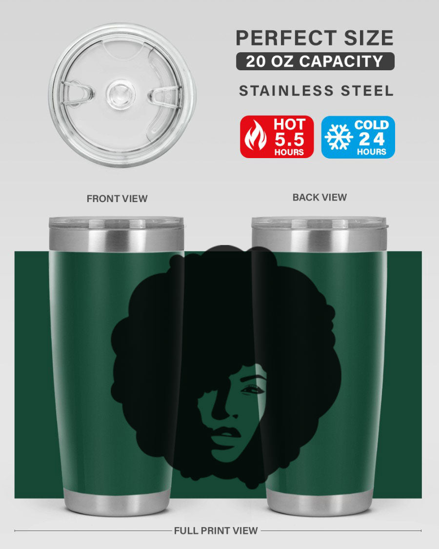 Black Women - Queen 86# Tumbler in stainless steel with a stylish design, perfect for hot and cold beverages.