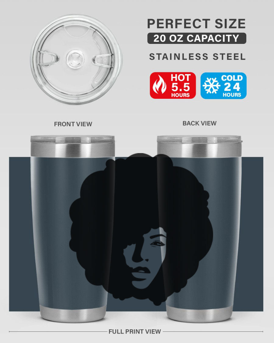 Black Women - Queen 86# Tumbler in stainless steel with a stylish design, perfect for hot and cold beverages.