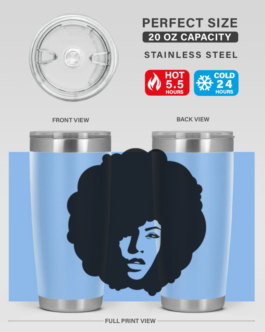 Black Women - Queen 86# Tumbler in stainless steel with a stylish design, perfect for hot and cold beverages.
