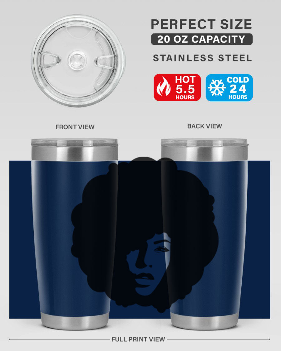 Black Women - Queen 86# Tumbler in stainless steel with a stylish design, perfect for hot and cold beverages.