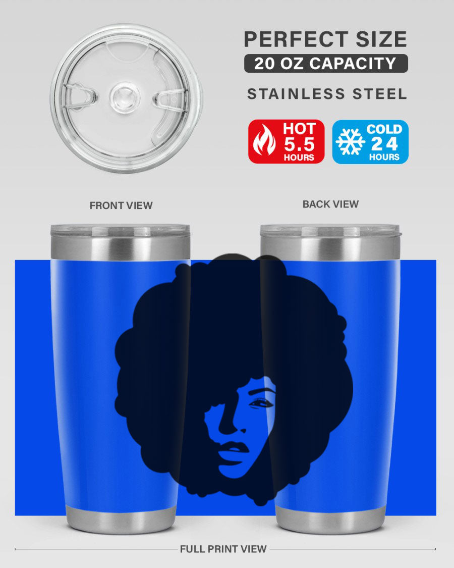 Black Women - Queen 86# Tumbler in stainless steel with a stylish design, perfect for hot and cold beverages.