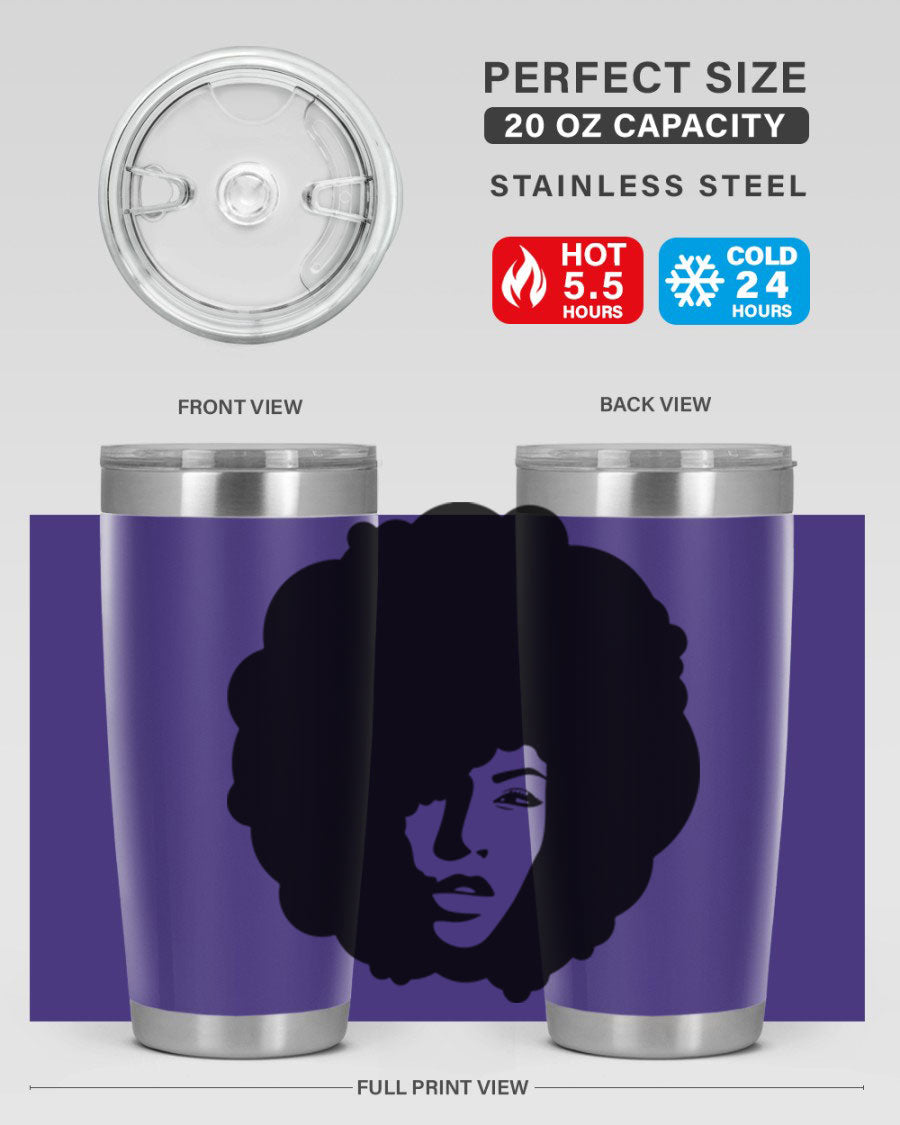 Black Women - Queen 86# Tumbler in stainless steel with a stylish design, perfect for hot and cold beverages.