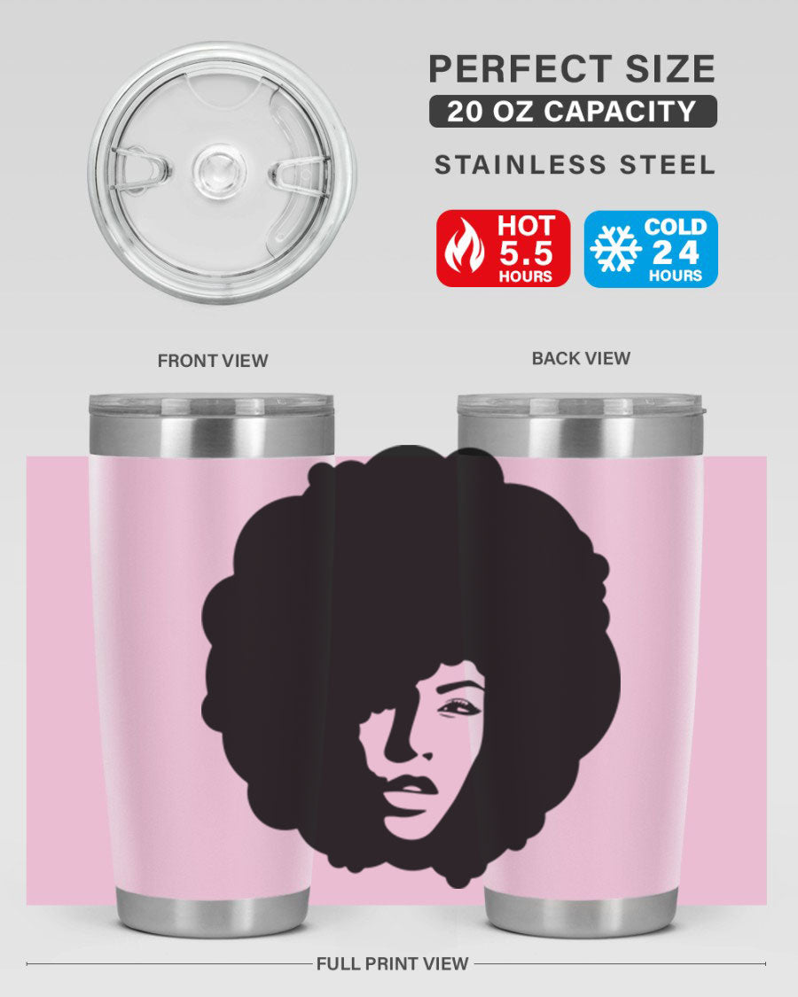 Black Women - Queen 86# Tumbler in stainless steel with a stylish design, perfect for hot and cold beverages.