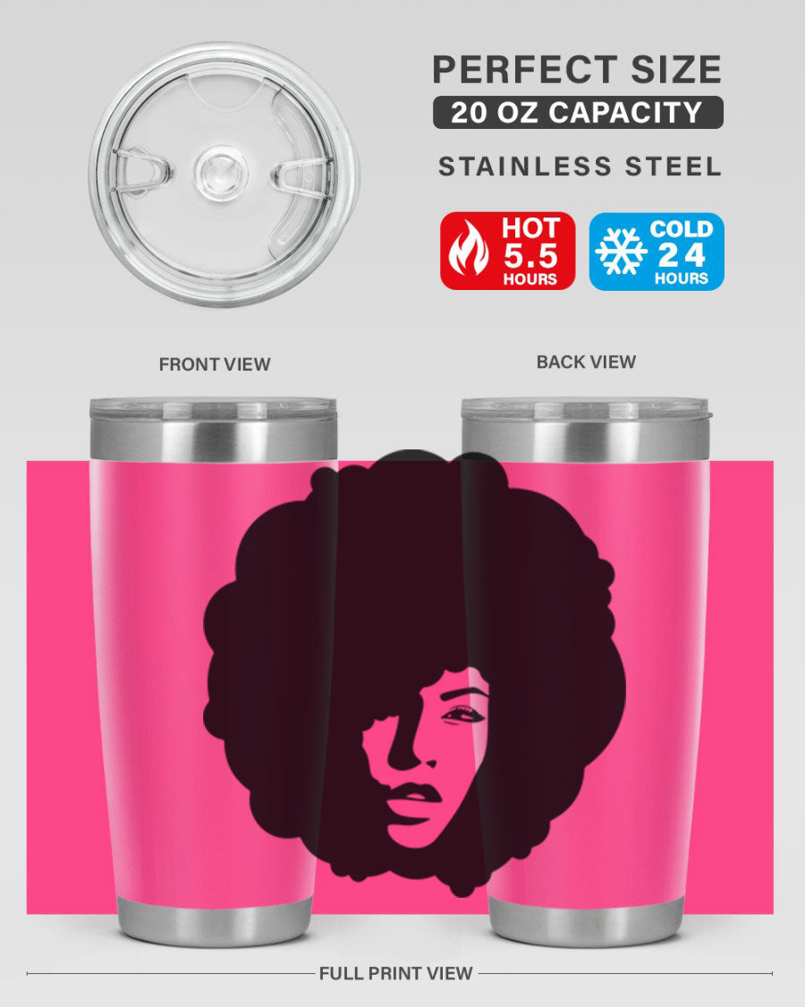 Black Women - Queen 86# Tumbler in stainless steel with a stylish design, perfect for hot and cold beverages.