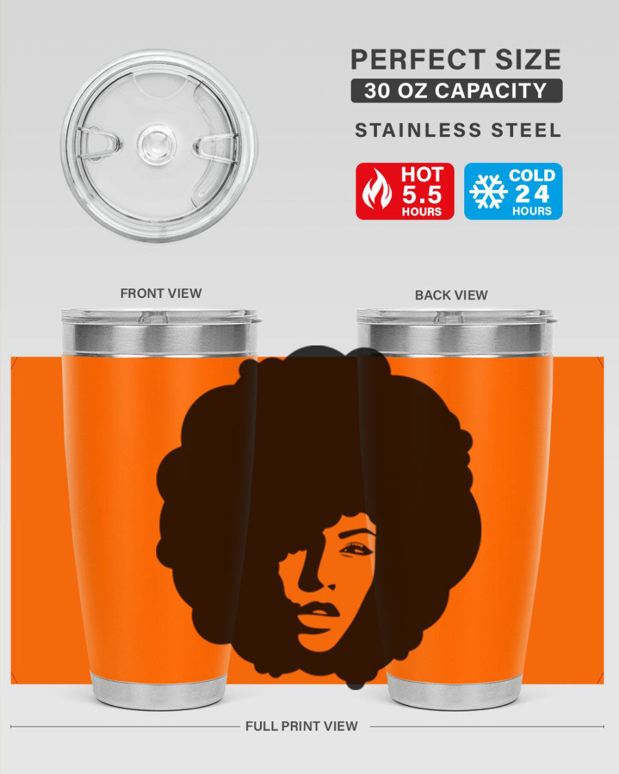 Black Women - Queen 86# Tumbler in stainless steel with a stylish design, perfect for hot and cold beverages.