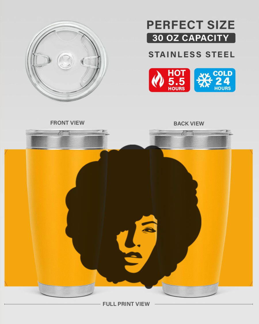 Black Women - Queen 86# Tumbler in stainless steel with a stylish design, perfect for hot and cold beverages.