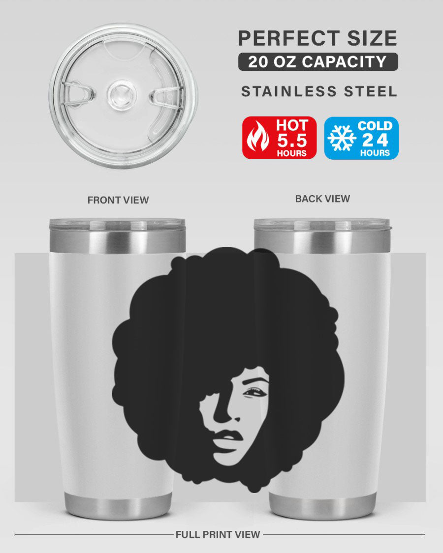 Black Women - Queen 86# Tumbler in stainless steel with a stylish design, perfect for hot and cold beverages.