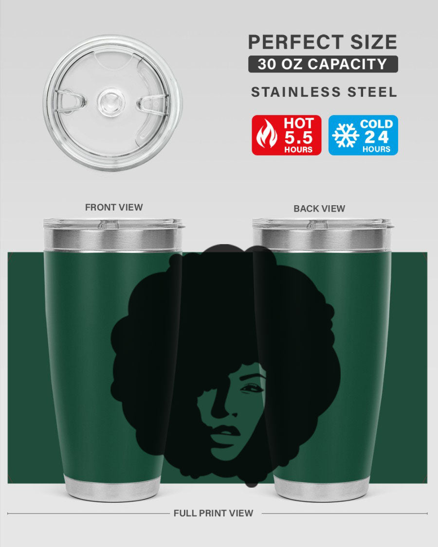 Black Women - Queen 86# Tumbler in stainless steel with a stylish design, perfect for hot and cold beverages.