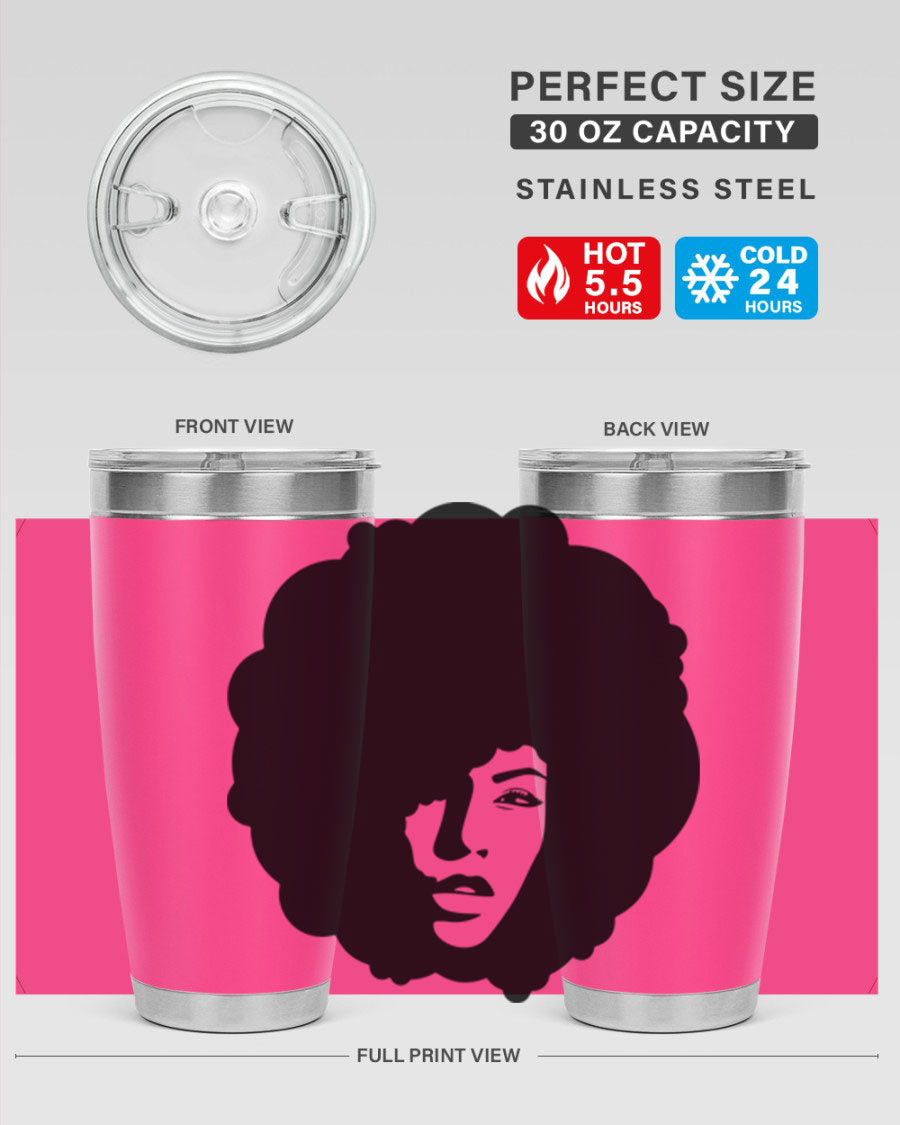 Black Women - Queen 86# Tumbler in stainless steel with a stylish design, perfect for hot and cold beverages.
