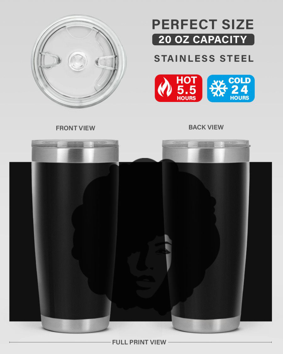 Black Women - Queen 86# Tumbler in stainless steel with a stylish design, perfect for hot and cold beverages.