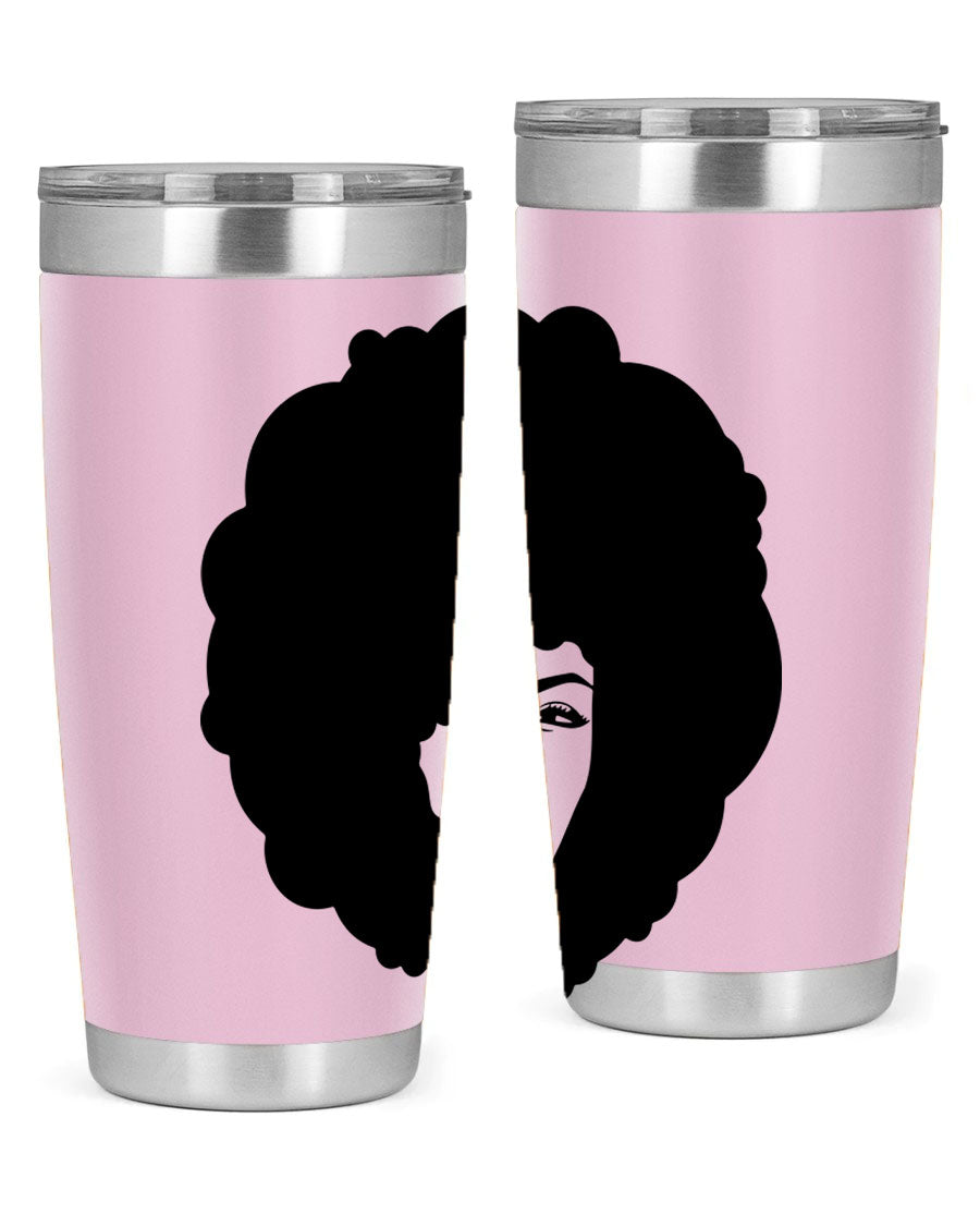 Black Women - Queen 86# Tumbler in stainless steel with a stylish design, perfect for hot and cold beverages.