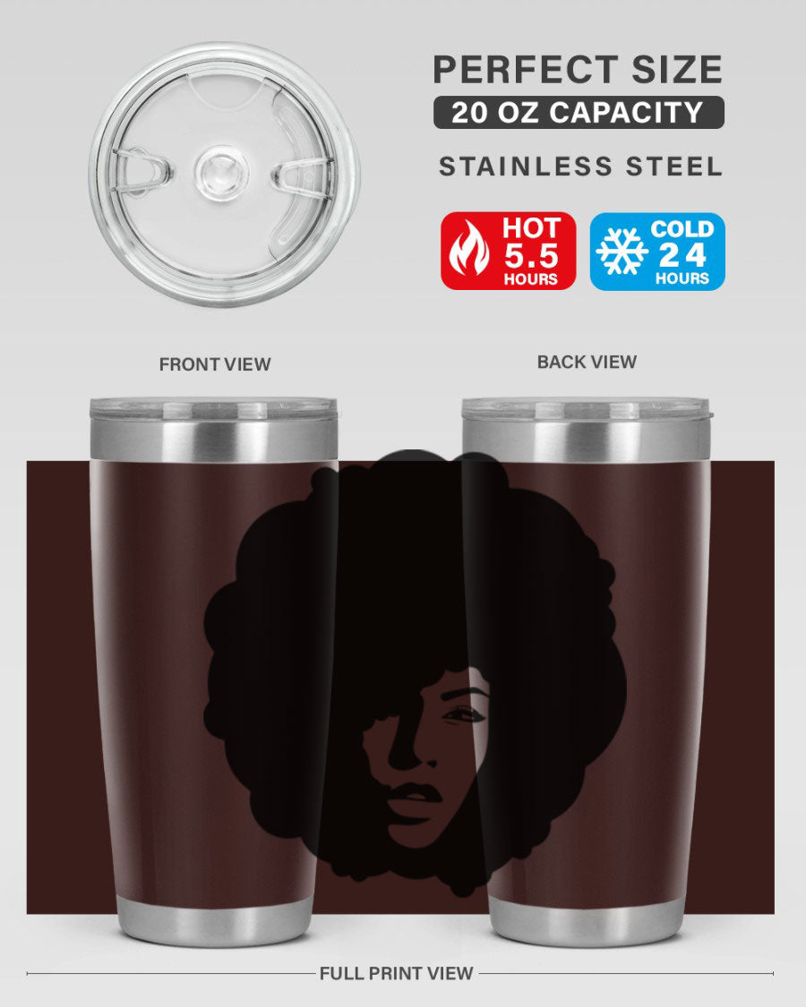 Black Women - Queen 86# Tumbler in stainless steel with a stylish design, perfect for hot and cold beverages.