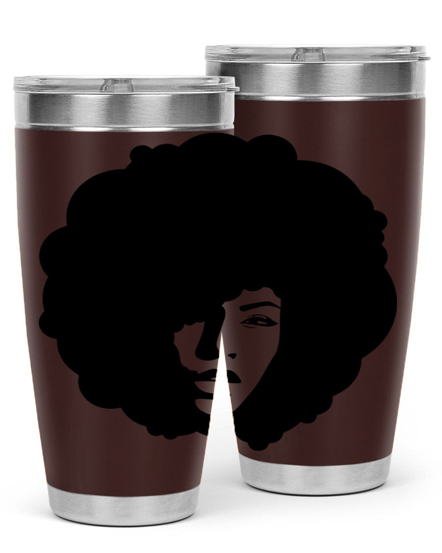 Black Women - Queen 86# Tumbler in stainless steel with a stylish design, perfect for hot and cold beverages.