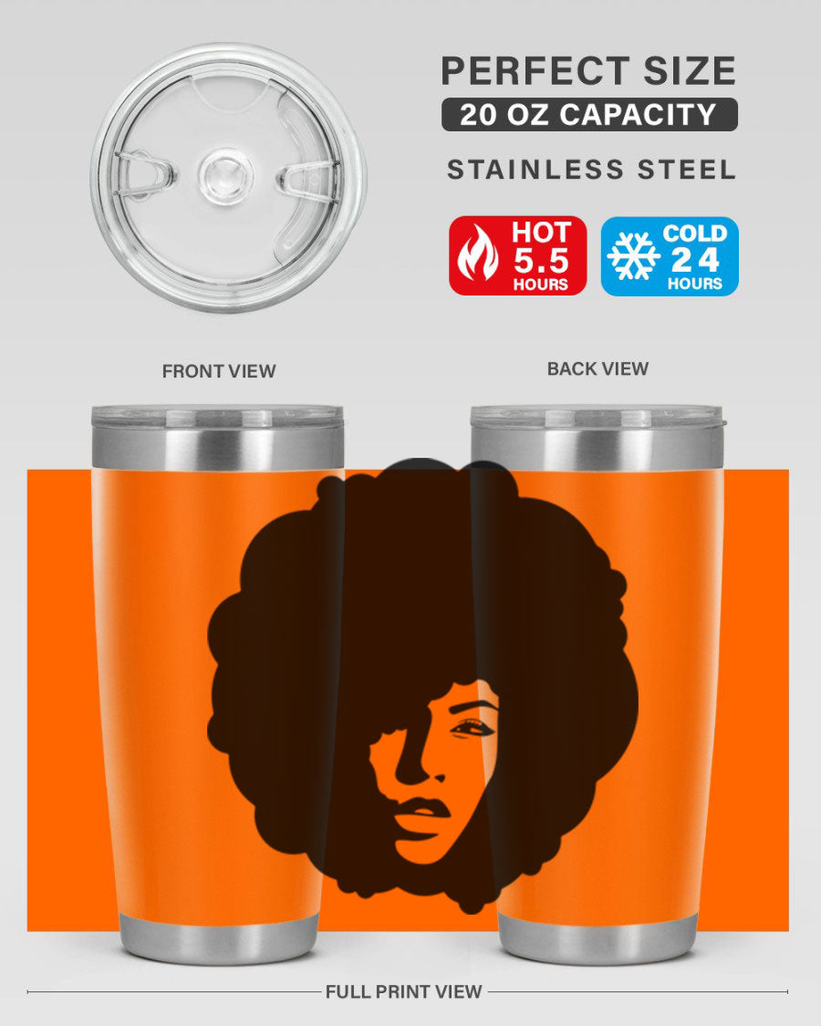 Black Women - Queen 86# Tumbler in stainless steel with a stylish design, perfect for hot and cold beverages.