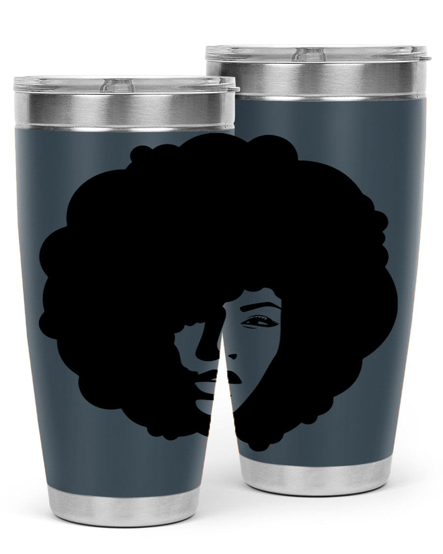 Black Women - Queen 86# Tumbler in stainless steel with a stylish design, perfect for hot and cold beverages.