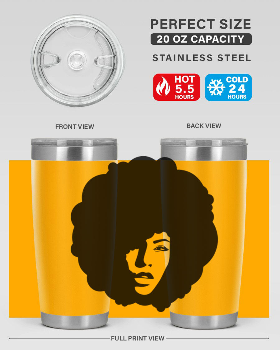 Black Women - Queen 86# Tumbler in stainless steel with a stylish design, perfect for hot and cold beverages.