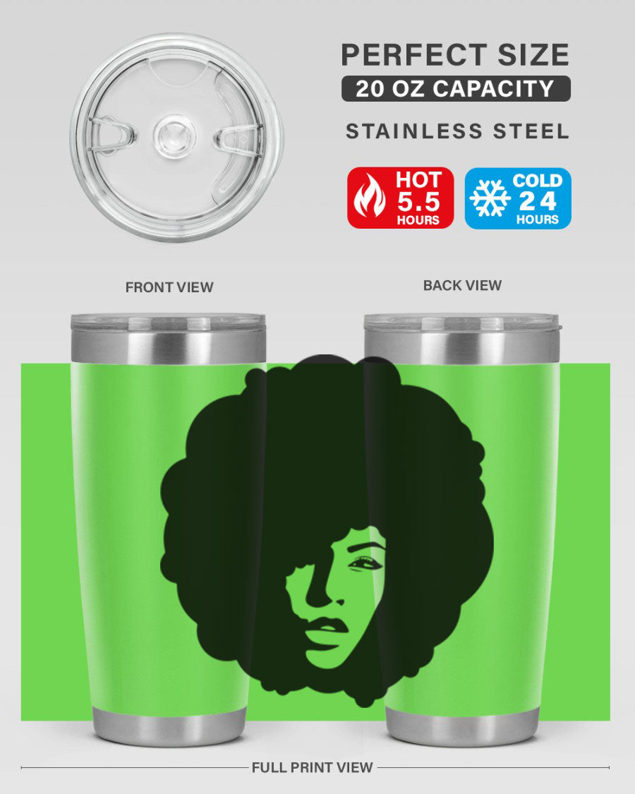 Black Women - Queen 86# Tumbler in stainless steel with a stylish design, perfect for hot and cold beverages.
