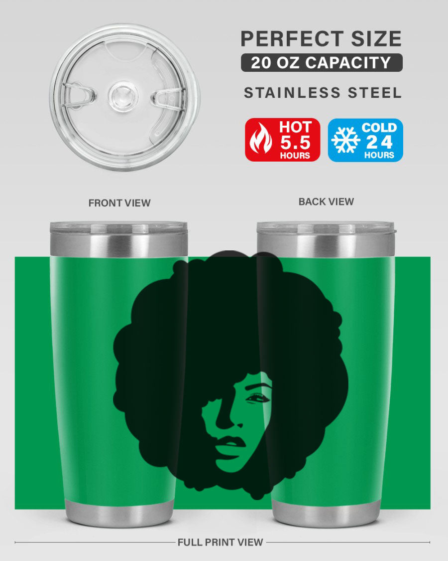 Black Women - Queen 86# Tumbler in stainless steel with a stylish design, perfect for hot and cold beverages.
