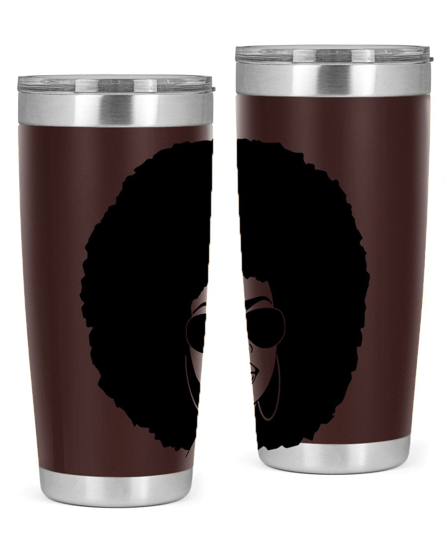 Black Women - Queen 89# Tumbler in stainless steel with vibrant design, perfect for hot and cold beverages.
