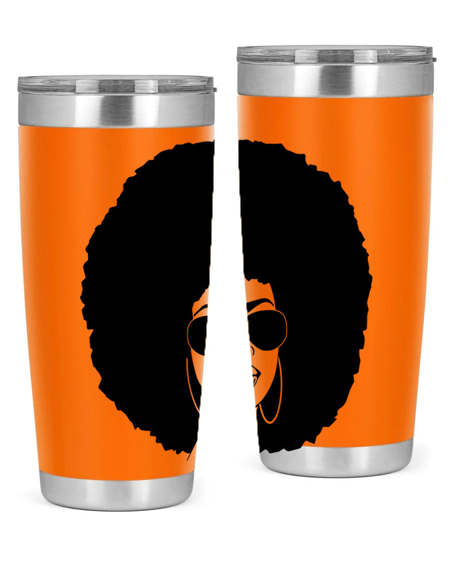 Black Women - Queen 89# Tumbler in stainless steel with vibrant design, perfect for hot and cold beverages.